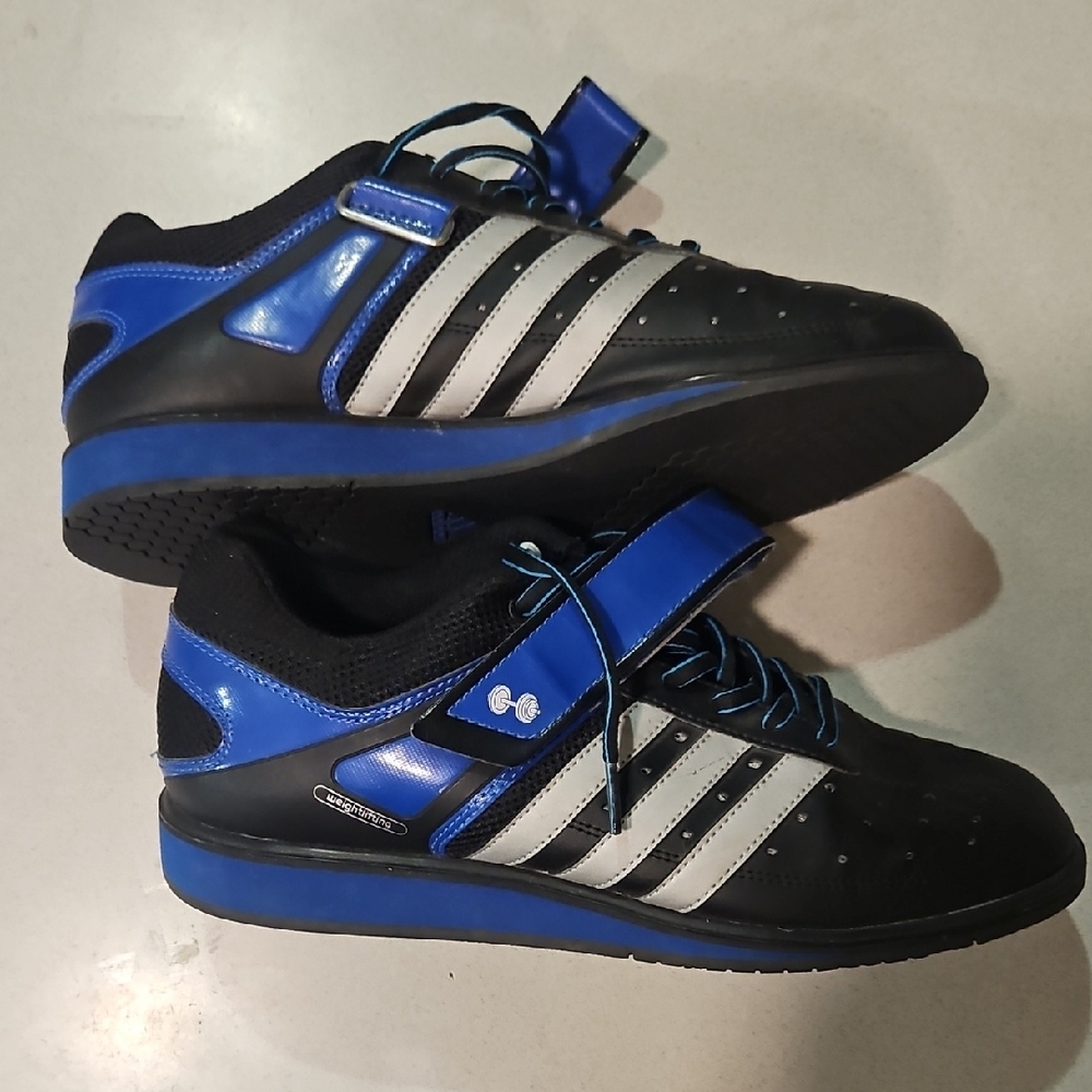 Adidas Men's Black and Blue Athletic Shoes